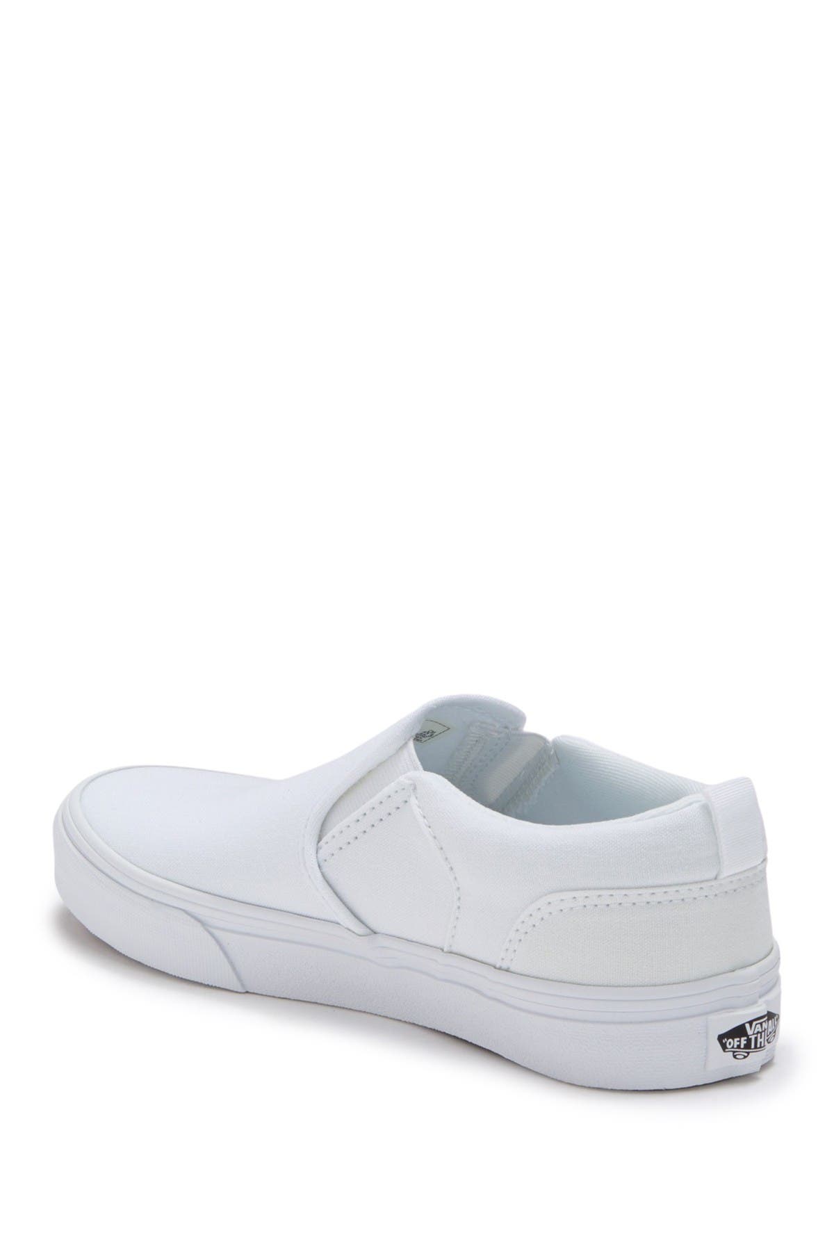 vans triple white slip on
