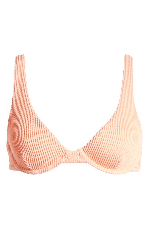 Shop Billabong Summer High Ruby Underwire Bikini Top In Peach Tart