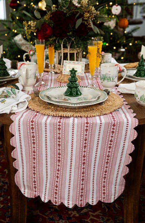 Juliska Villa Stripe 18 X 90 Table Runner In Ruby
