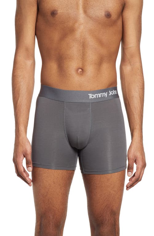 Shop Tommy John 2-pack Cool Cotton 4-inch Boxer Briefs In Iron Grey/navy