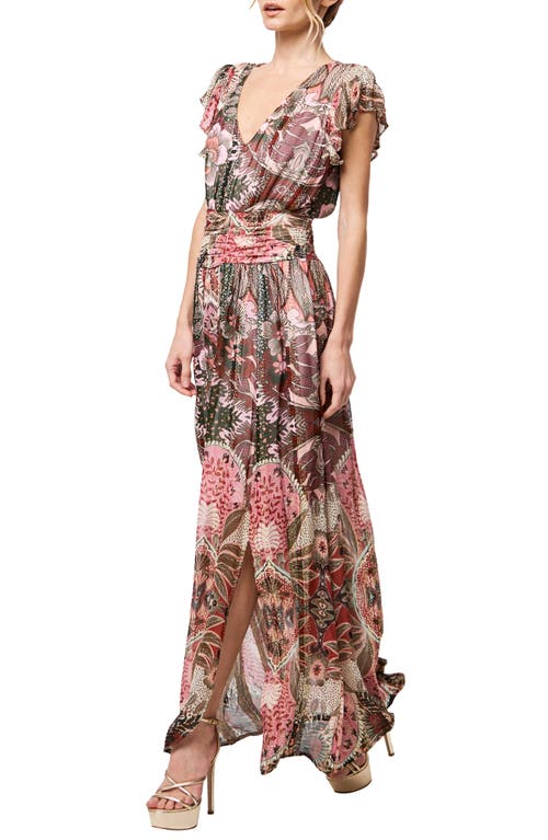 Shop Ciebon Jennsen Floral Maxi Dress In Red Multi