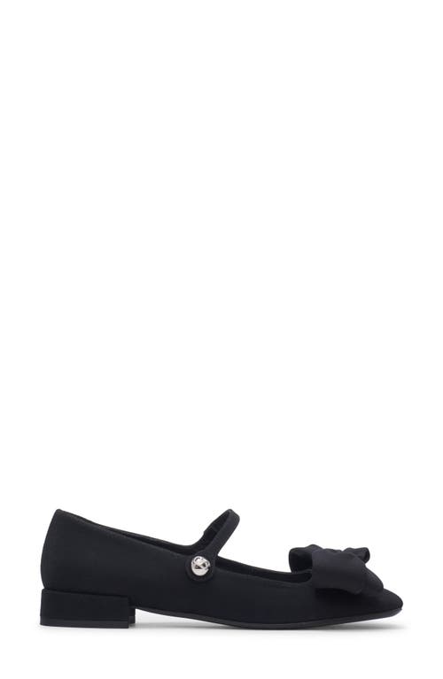 Valentino Satin Bow Mary Jane Ballerina Flats In Nero