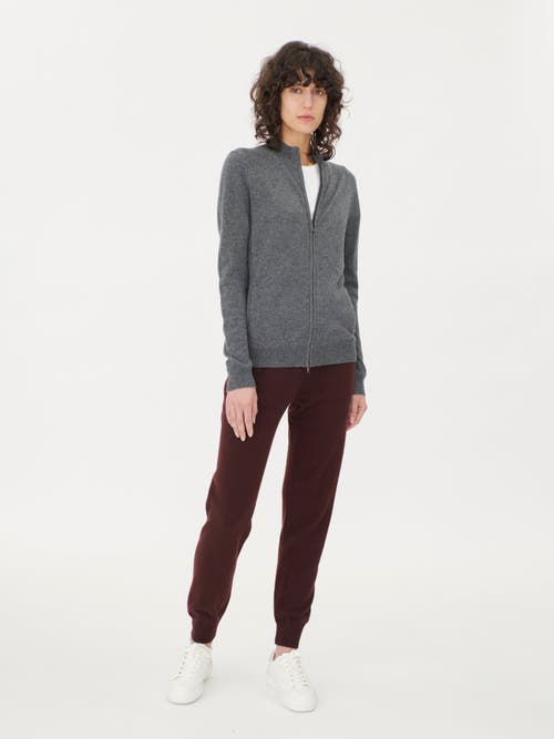 Shop Gobi Cashmere Full-zip Cashmere Cardigan In Plum Kitten