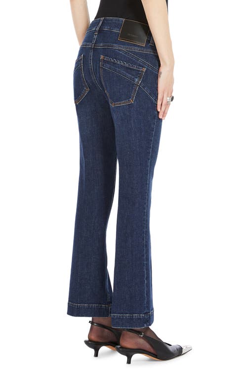 Shop Sportmax Ankle Mini Flare Jeans In Midnight Blue