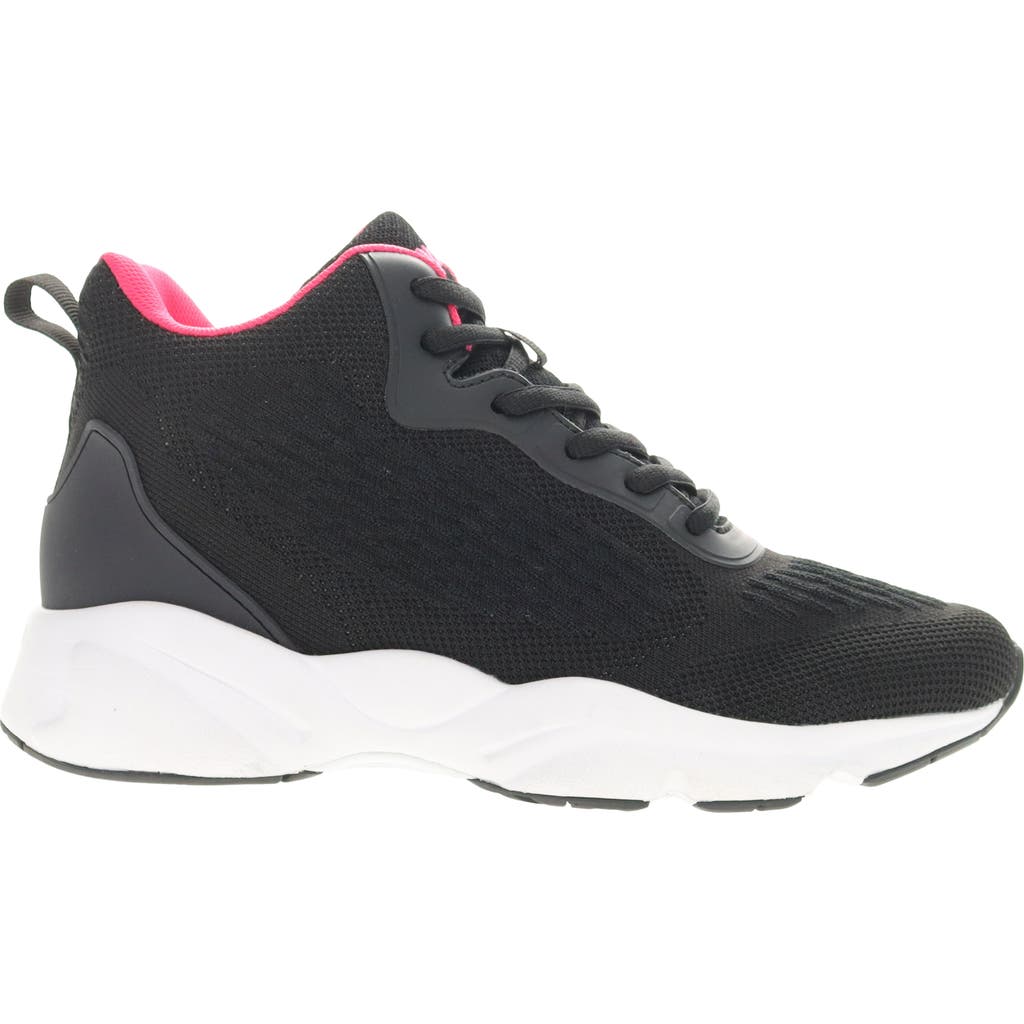 Propét Stability Strive Mid Sneaker In Black/pink