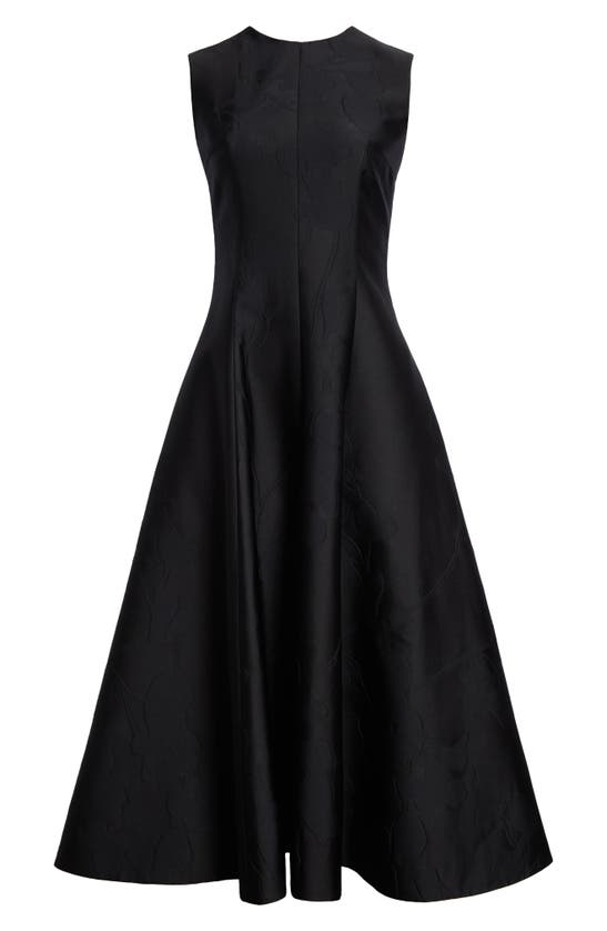 Shop Emilia Wickstead Mara Sleeveless A-line Midi Dress In Black