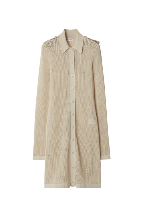 Shop Burberry Cotton Mesh Dress In Soap