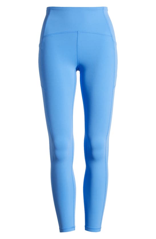 Shop Zella Studio Luxe High Waist Pocket 7/8 Leggings In Blue Lapis