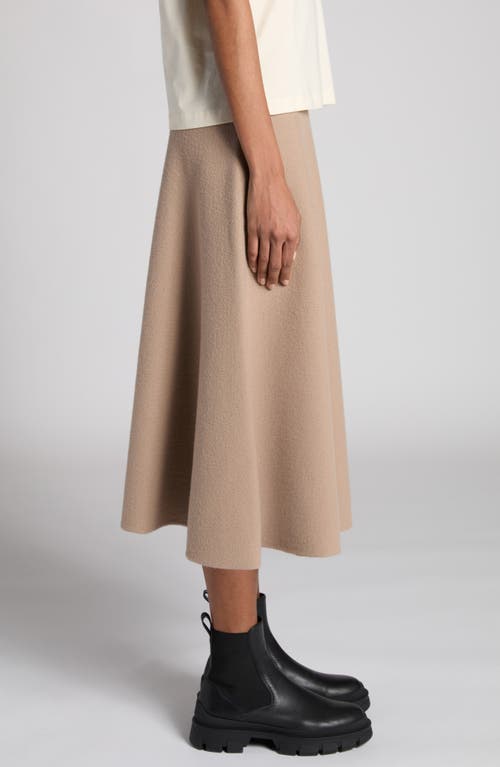 Moncler Wool Blend Midi Sweater Skirt In Pink Taupe