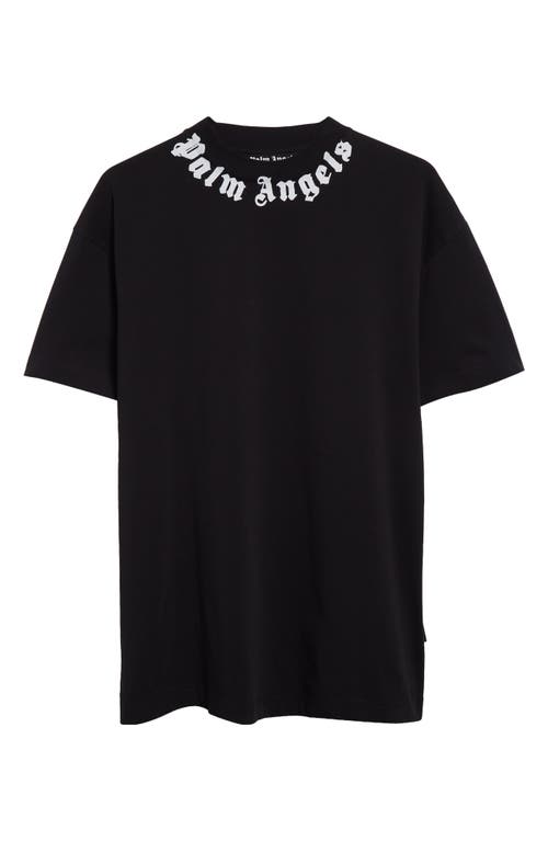 Shop Palm Angels Neck Logo Graphic T-shirt In Black Off White