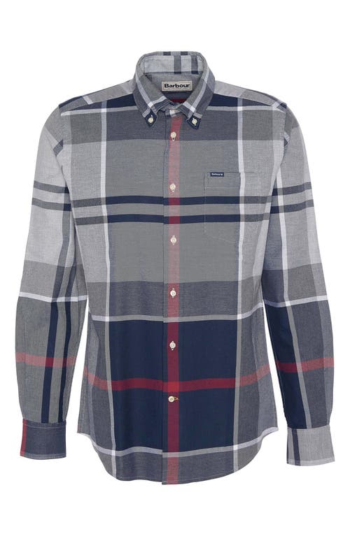 Shop Barbour Dunoon Plaid Slim Fit Button-down Shirt In Blue Granite