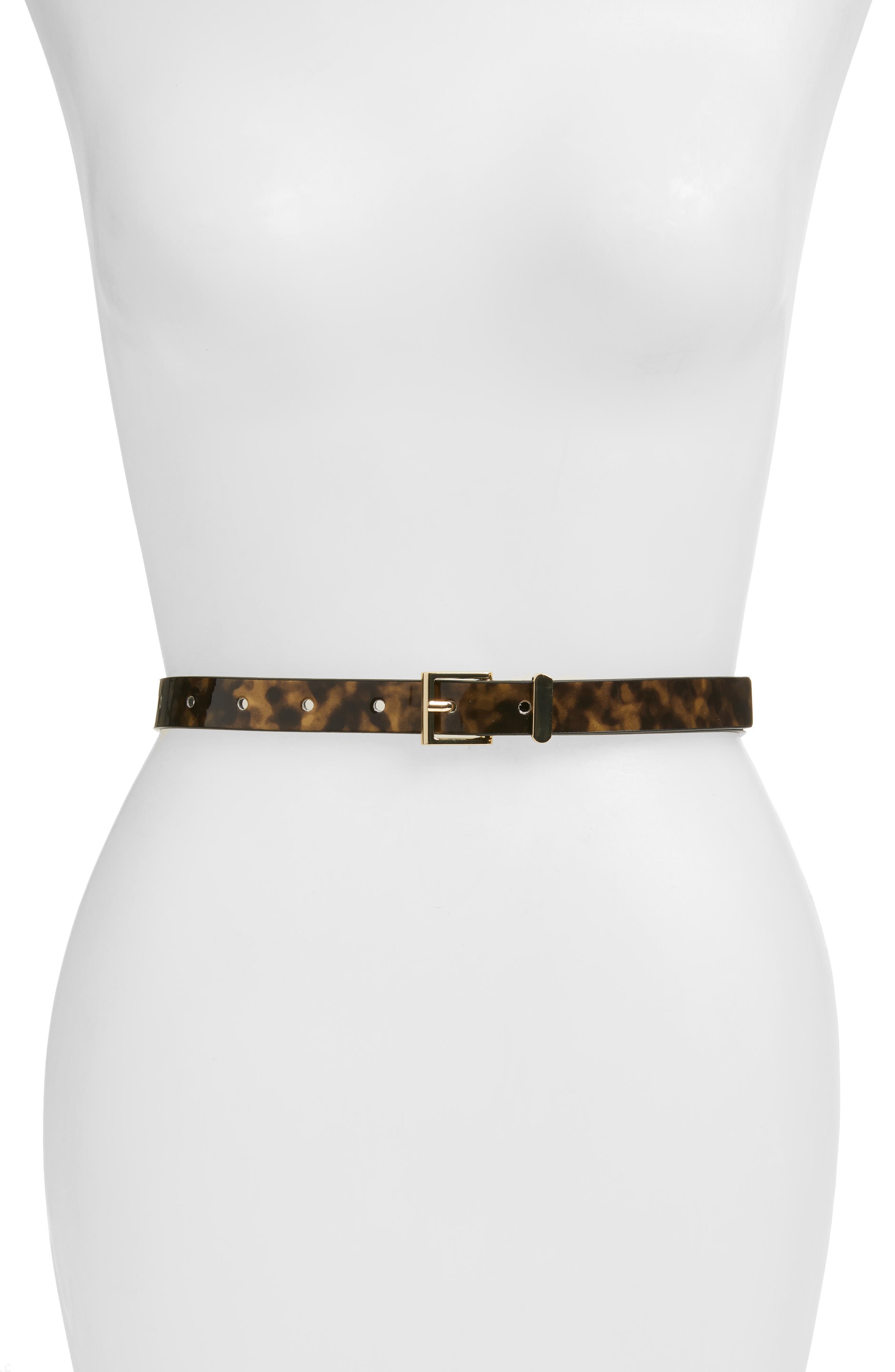 HALOGEN ® TORTOISESHELL PRINT FAUX LEATHER BELT 439102558858