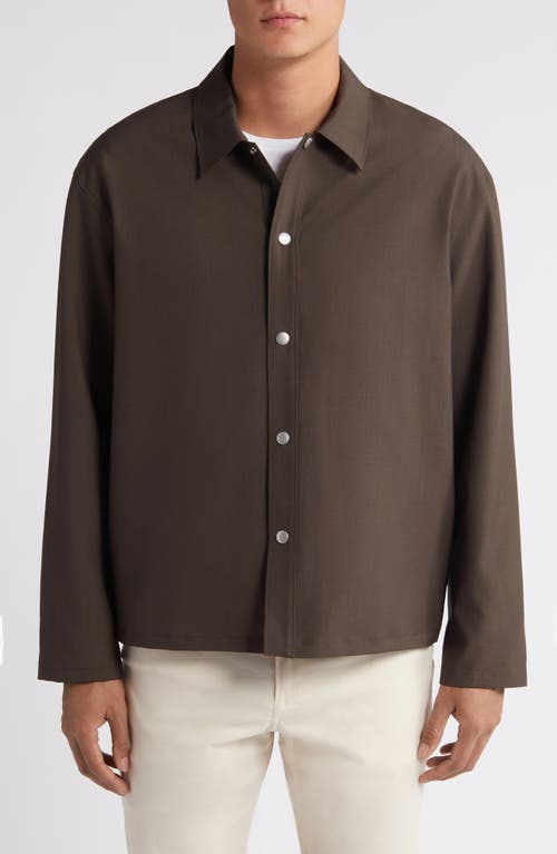 Shop Frame Snap-up Wool Jacket In Brown