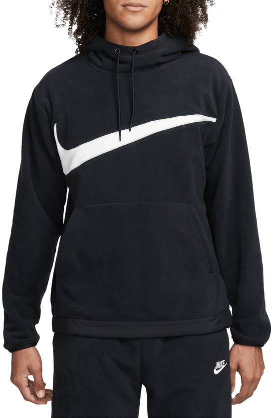 Nike Winterized Fleece Logo Hoodie In Black
