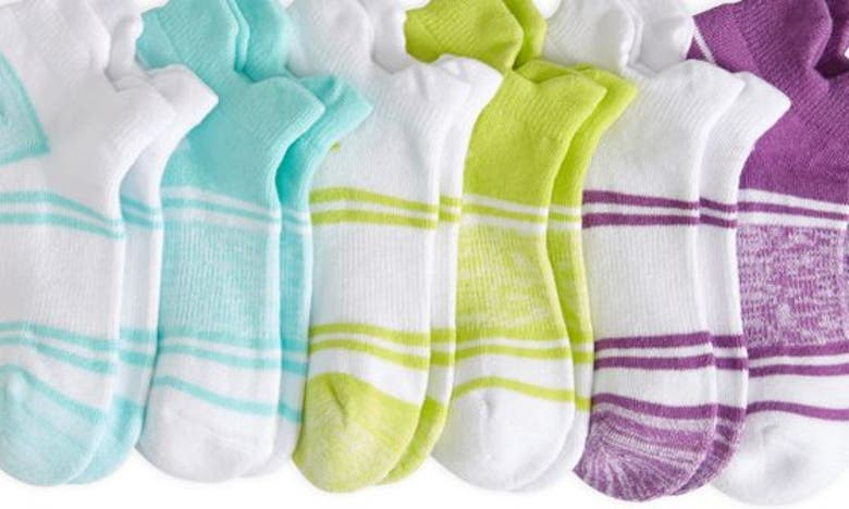 Shop Zella Girl Kids' Assorted 6-pack Sport Tab No-show Socks In Purple Spectre- Multi Pack