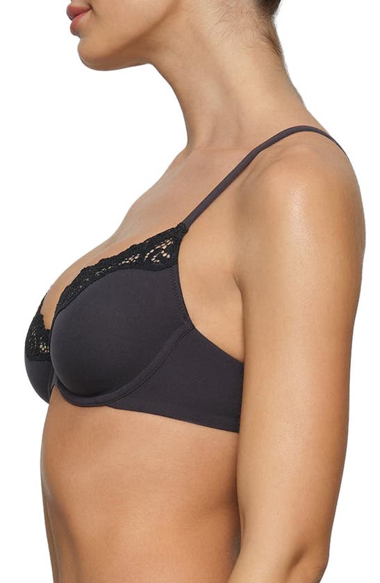 Shop Skims Fits Everybody Lace Unlined Demi Bra In Onyx