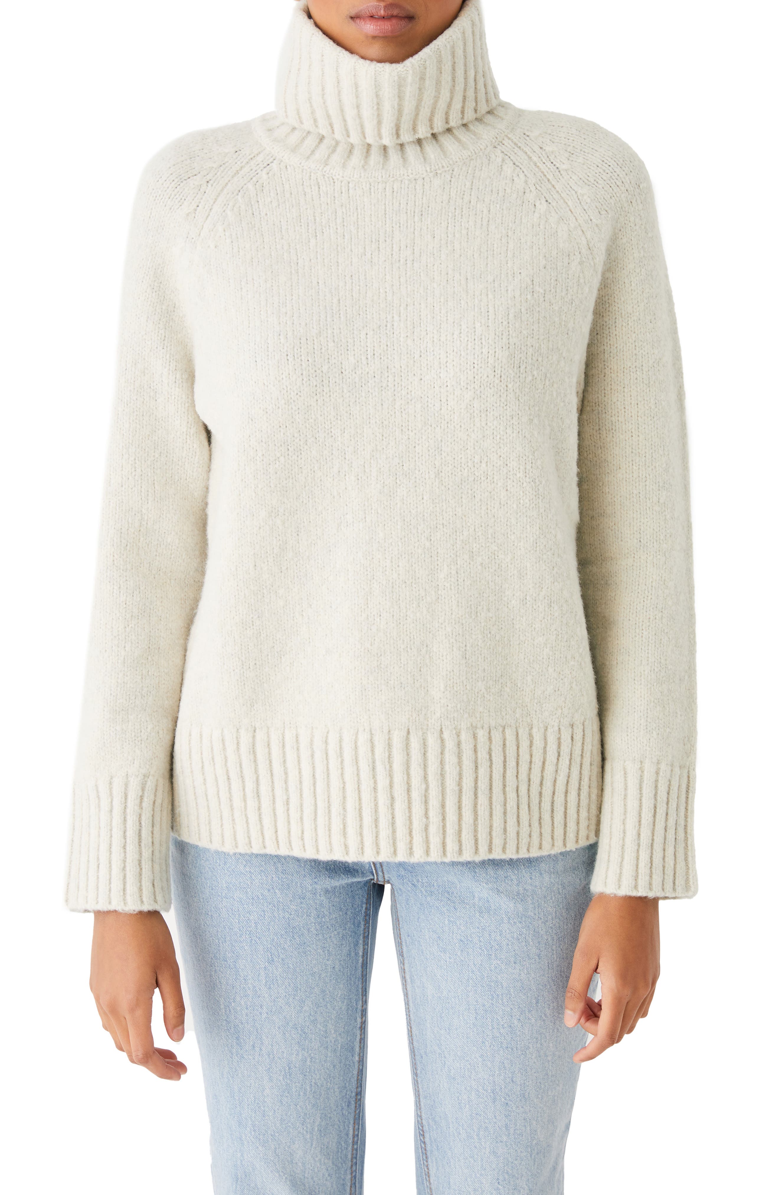 womens white turtleneck sweaters