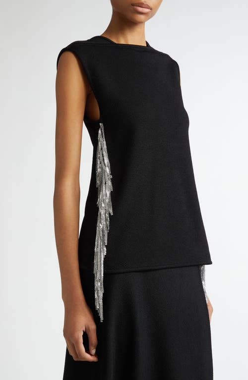 Jil Sander Fringe Embellished Sleeveless Top In Black 001