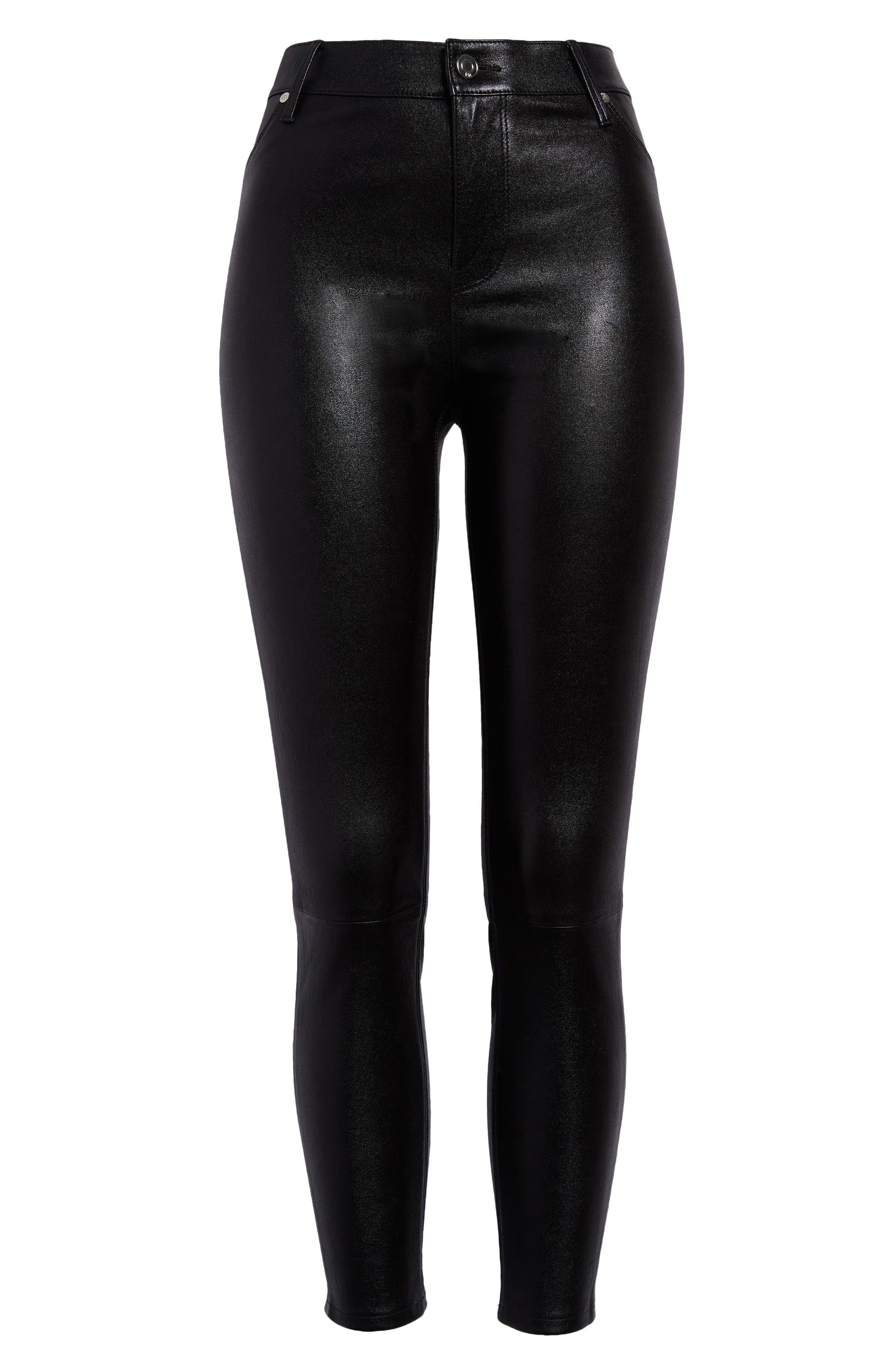 leather pants black