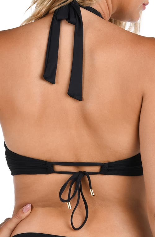 Shop La Blanca Fluid Lines Halter Tall Bikini Top In Black