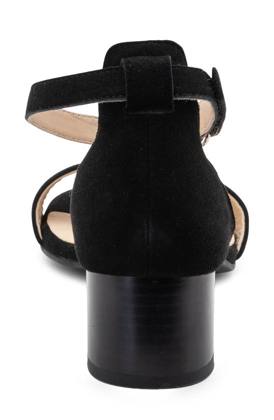 Ara Pauline Block Heel Sandal In Black Kid Suede