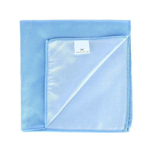 Trafalgar The Gatsby Solid 12 Inch Silk Pocket Square In Light Blue