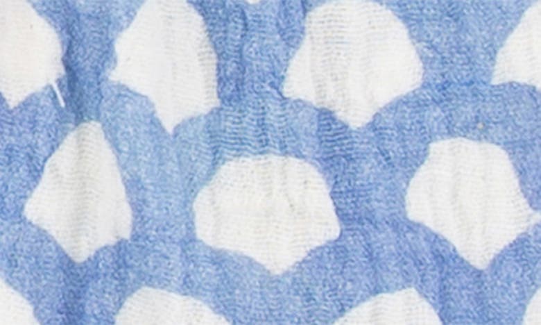 Miki Miette Scallop Print Surplice Cotton Gauze Top & Bloomers In Washi