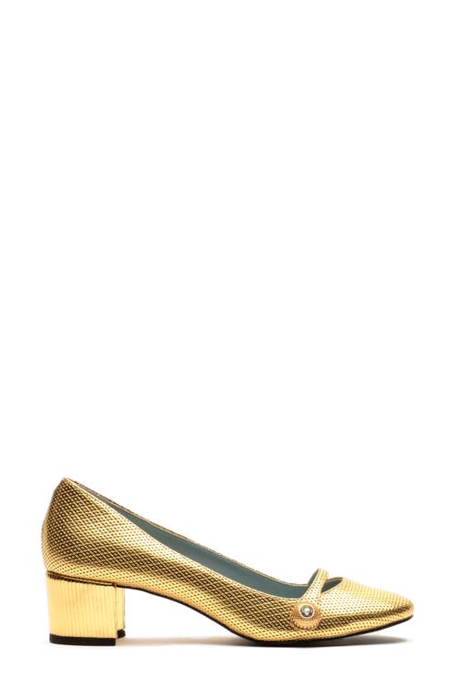 Frances Valentine Gaga Pump In Leather Gold
