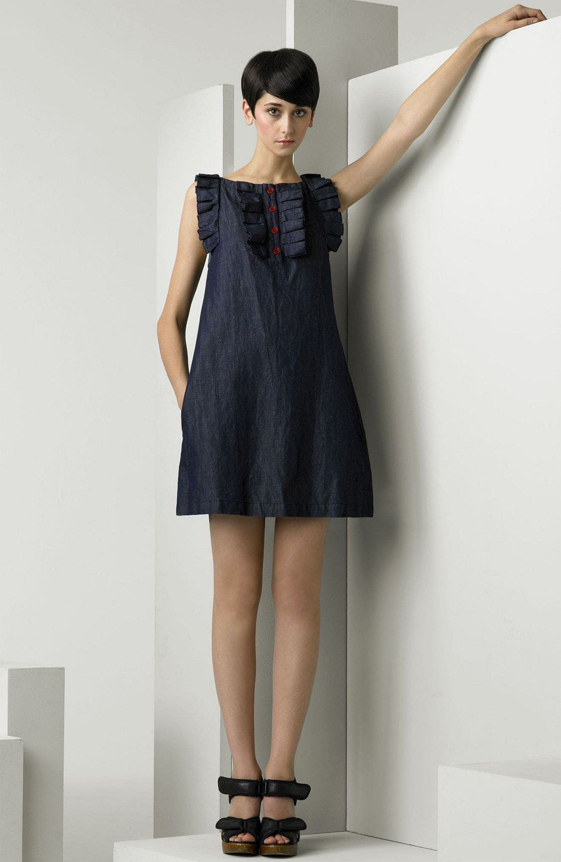 See by Chloé Ruffle Trim Denim Dress Nordstrom