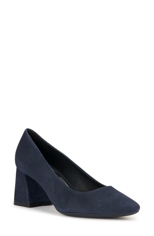 Shop Geox Giselda Block Heel Pump In Dk Jeans