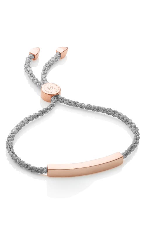 Monica Vinader Engravable Linear Friendship Bracelet In Gray