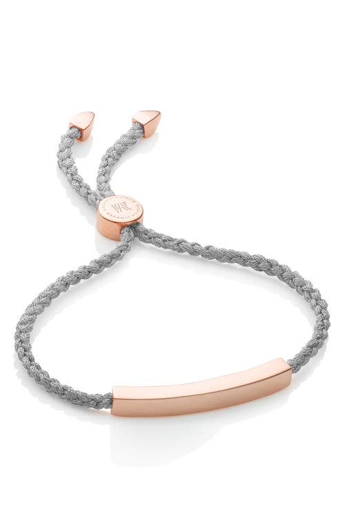 Monica Vinader Engravable Linear Friendship Bracelet In Rose Gold/silver Metallica