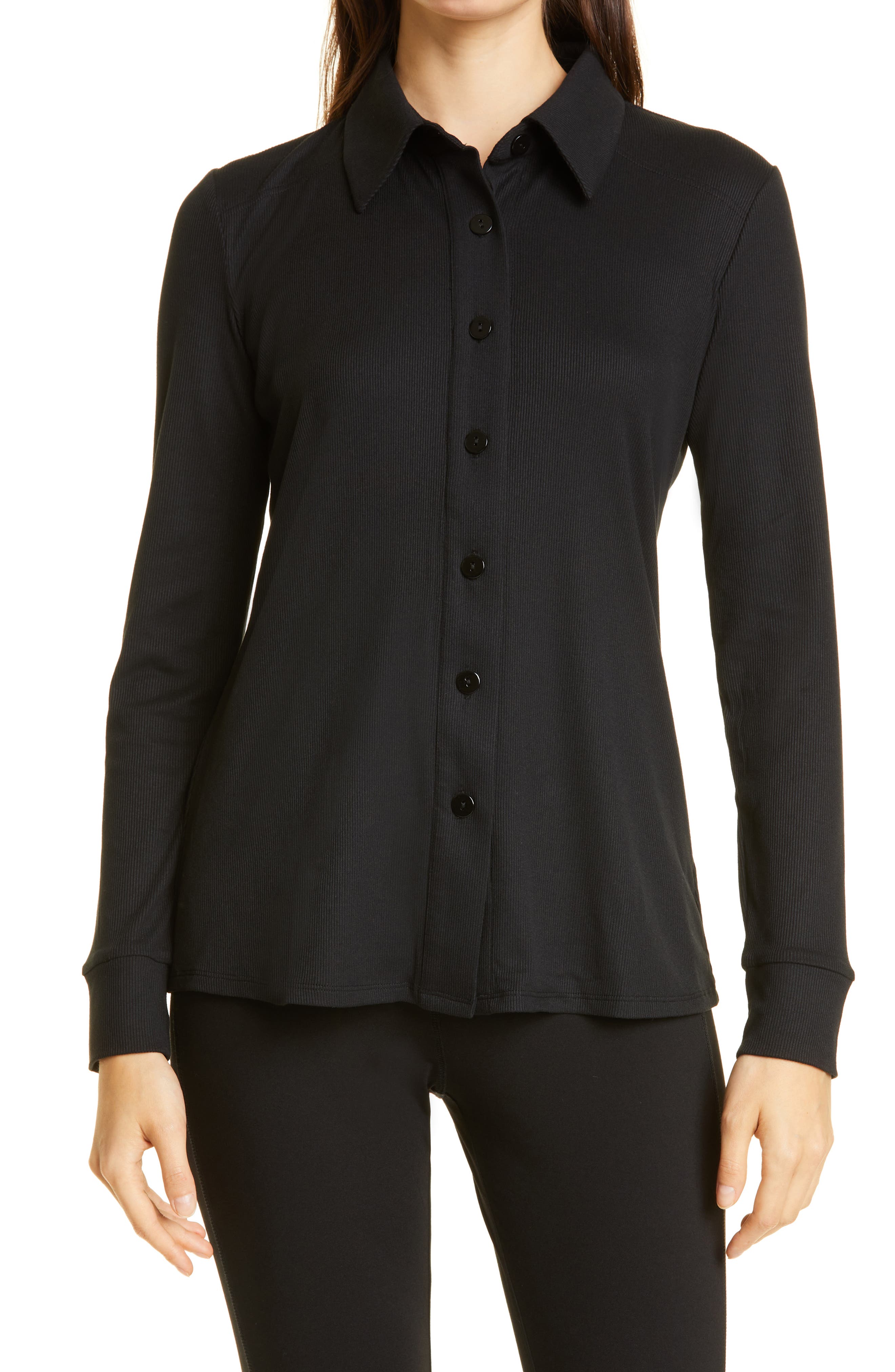 womens black button up jacket