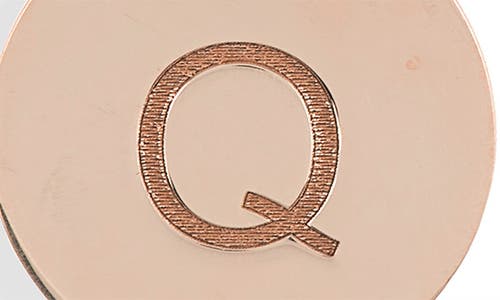 Meshmerise Initial Disc Pendant Necklace In Rose-q