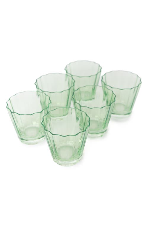 Estelle Colored Glass Sunday Set of 6 Lowball Glasses in Mint Green at Nordstrom