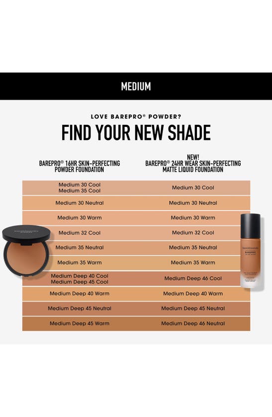 Shop Bareminerals Barepro 24hr Wear Skin-perfecting Matte Liquid Foundation Mineral Spf 20 Pa++ In Medium Deep 45 Neutral