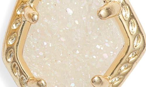 Shop Kendra Scott Tessa Framed Stud Earrings In Gold/iridescent Drusy