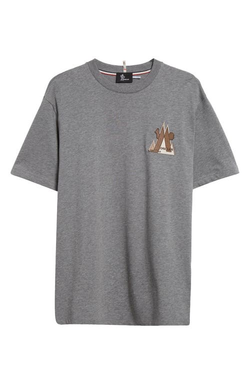 Shop Moncler Logo Appliqué T-shirt In Light Grey