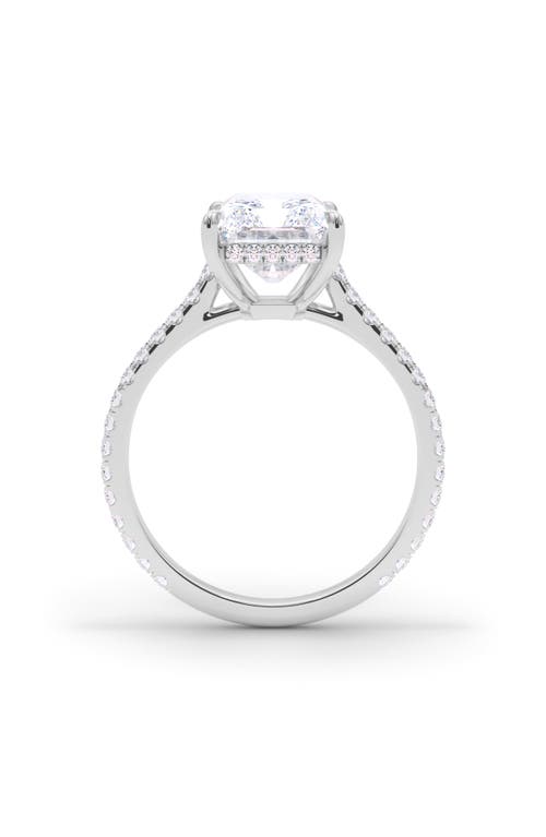 Hautecarat Radiant Cut Pavé Lab Grown Diamond Ring In 2.00 Ctw 18k White Gold