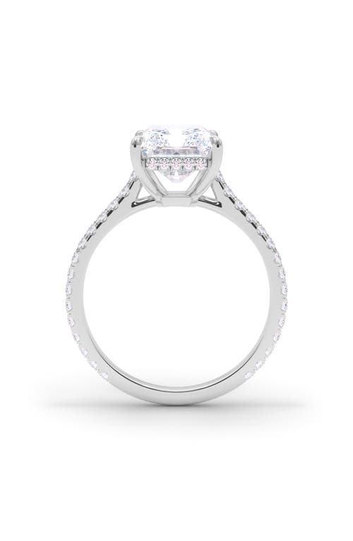 Shop Hautecarat Radiant Cut Pavé Lab Created Diamond Ring In 2.00 Ctw 18k White Gold