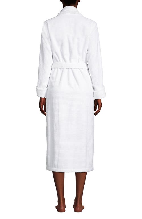 Shop Lands' End Cotton Terry Long Spa Bath Robe In White