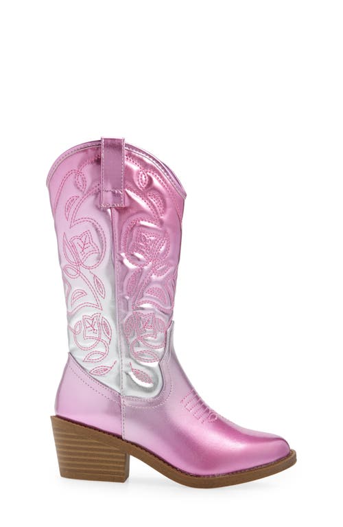 Shop Steve Madden Kids' Jdollie Western Boot In Pink Ombre