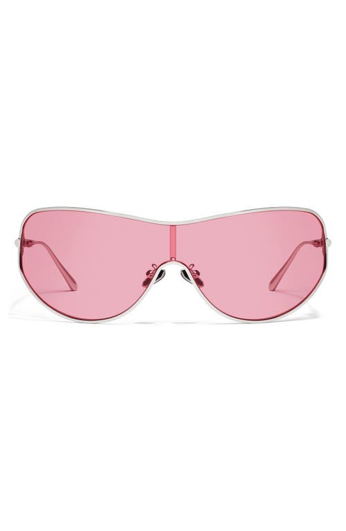 x Guizio Balance 51mm Shield Sunglasses in Silver/Rose