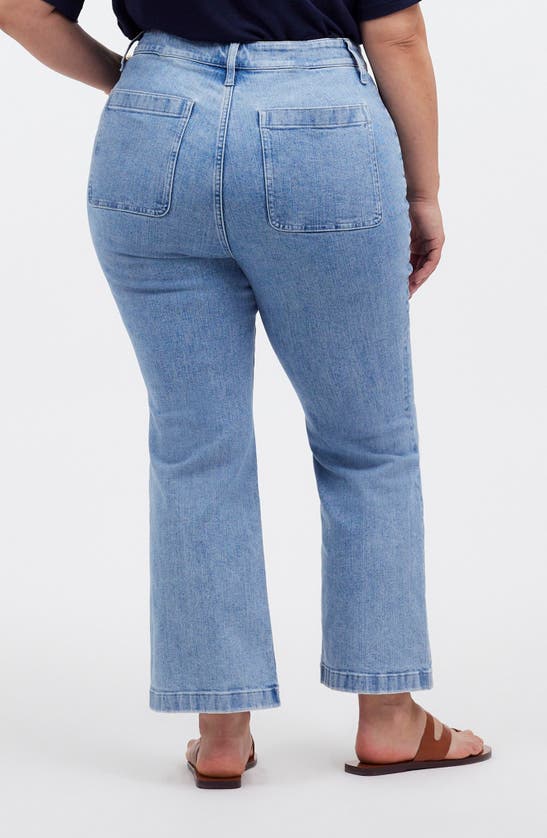 Shop Madewell Curvy Patch Pocket Mid Rise Kick Out Crop Jeans In Penman Wash