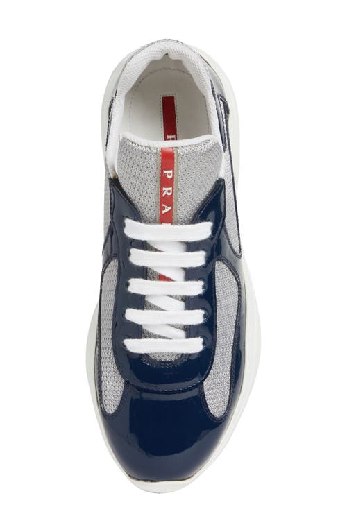 Prada Logo Details Casual Sneakers In Blue/grey
