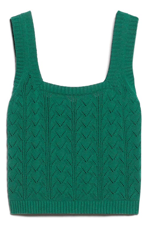 Shop Max Mara Zanora Cotton Blend Pointelle Sweater Tank In Green