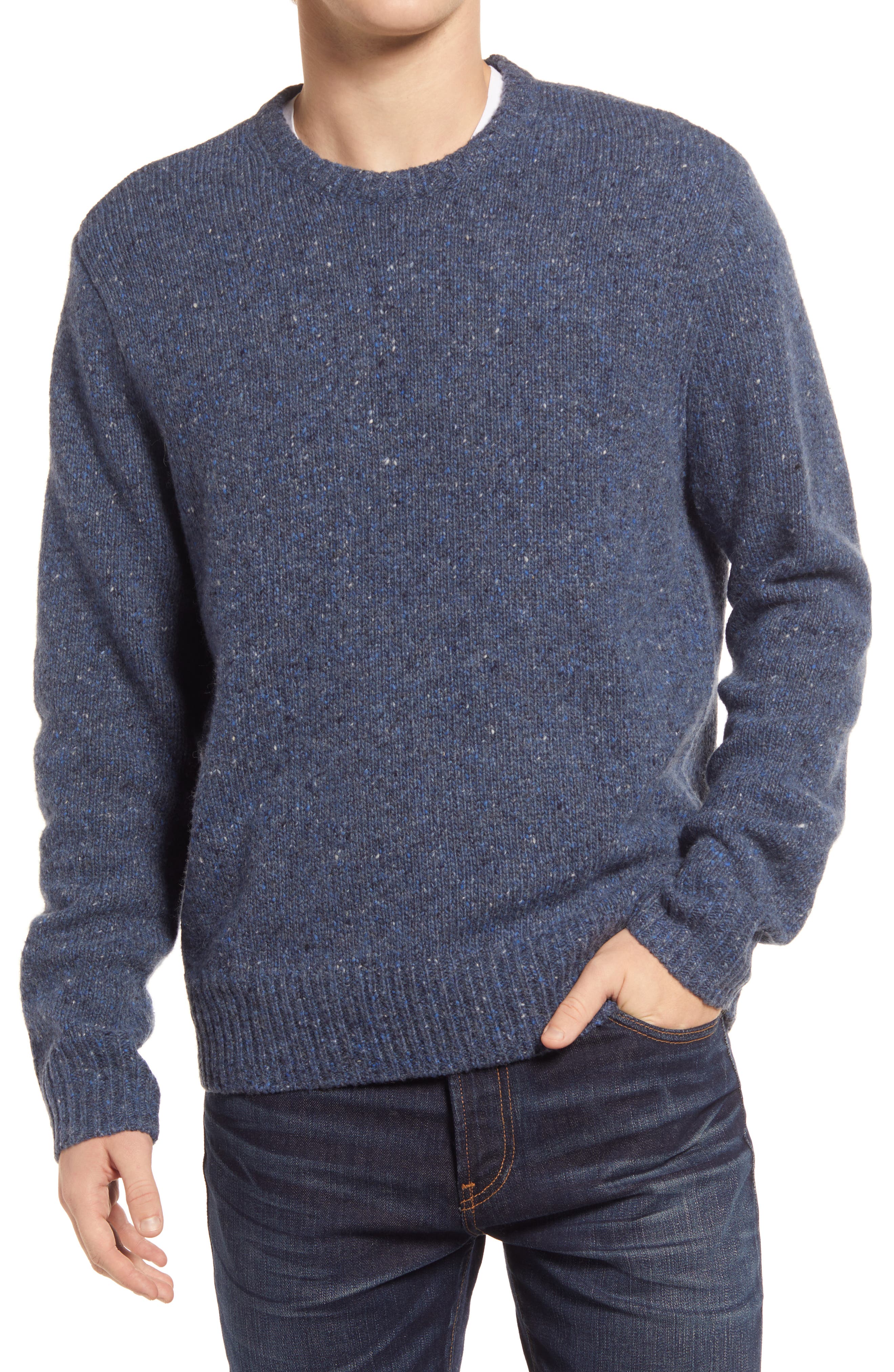 mens blue crew neck sweater