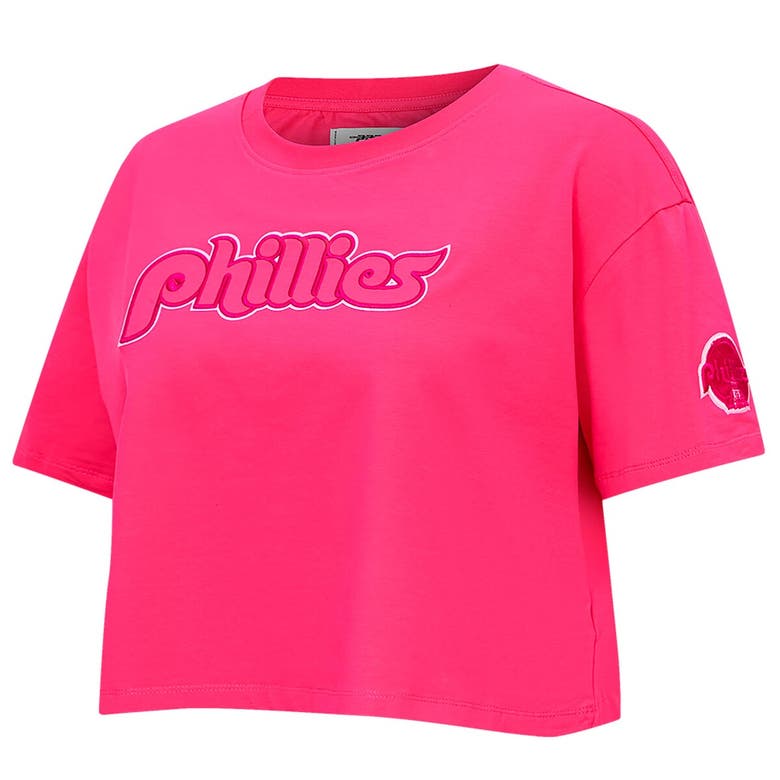 Shop Pro Standard Pink Philadelphia Phillies Triple Pink Boxy Cropped T-shirt