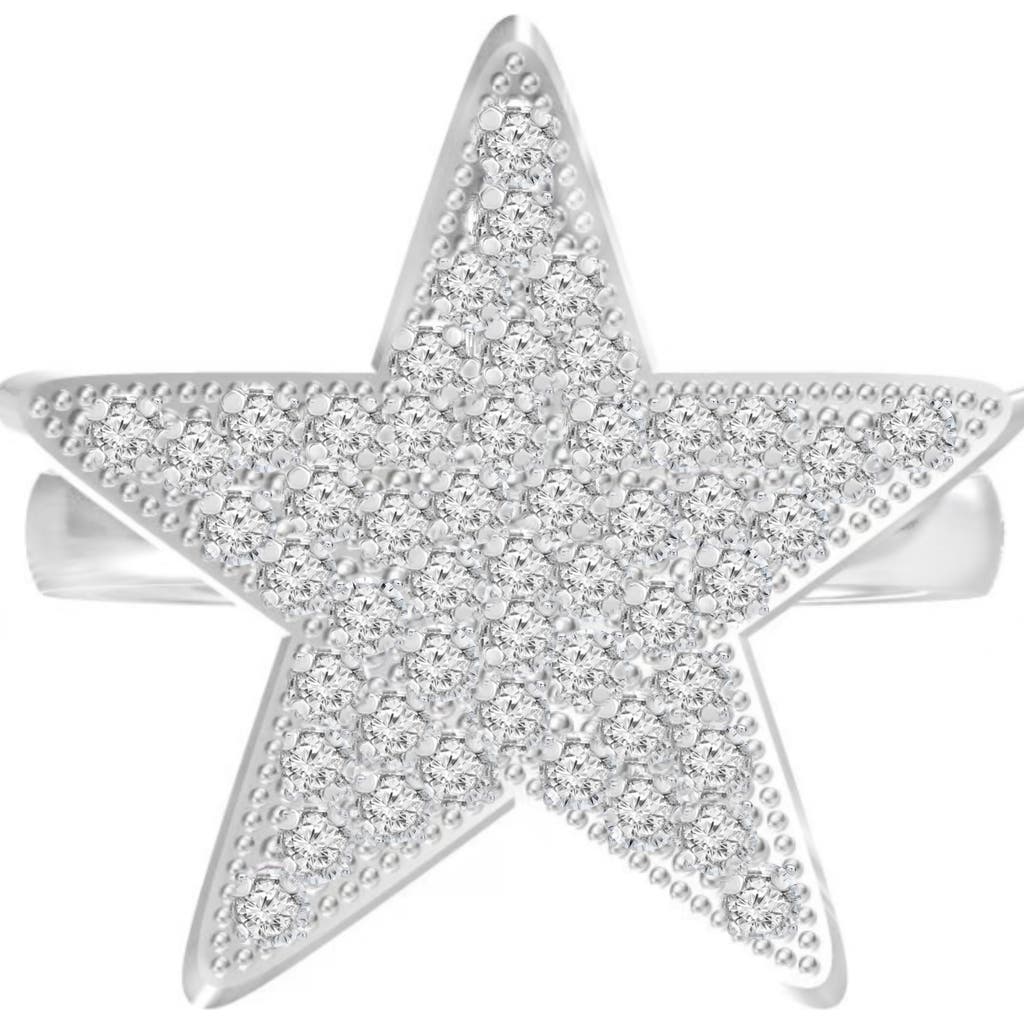 Donatello Gian Crystal Star Ring In Silver