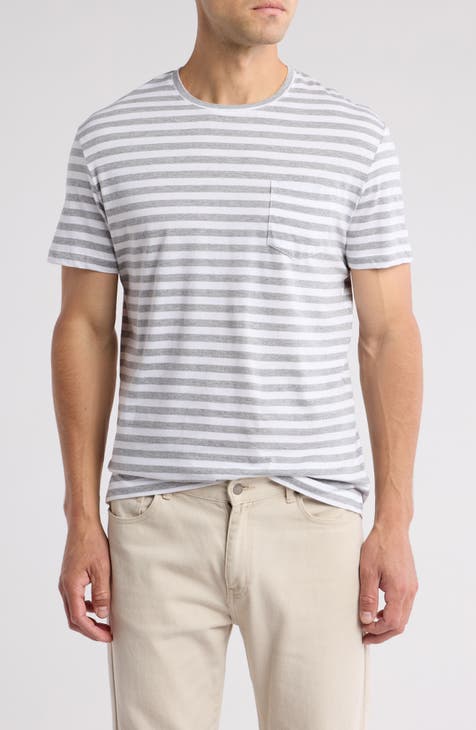 Stripe Cotton Pocket T-Shirt